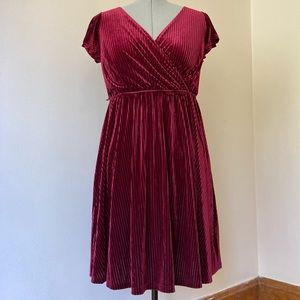 ModCloth Red Velvet Corduroy Dress with Pockets! size 1X STRETCHY
